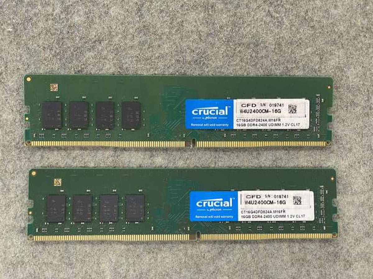 CRUCIAL DDR4-2400 16GB x2 chips 32GB W4U2400CM-16G