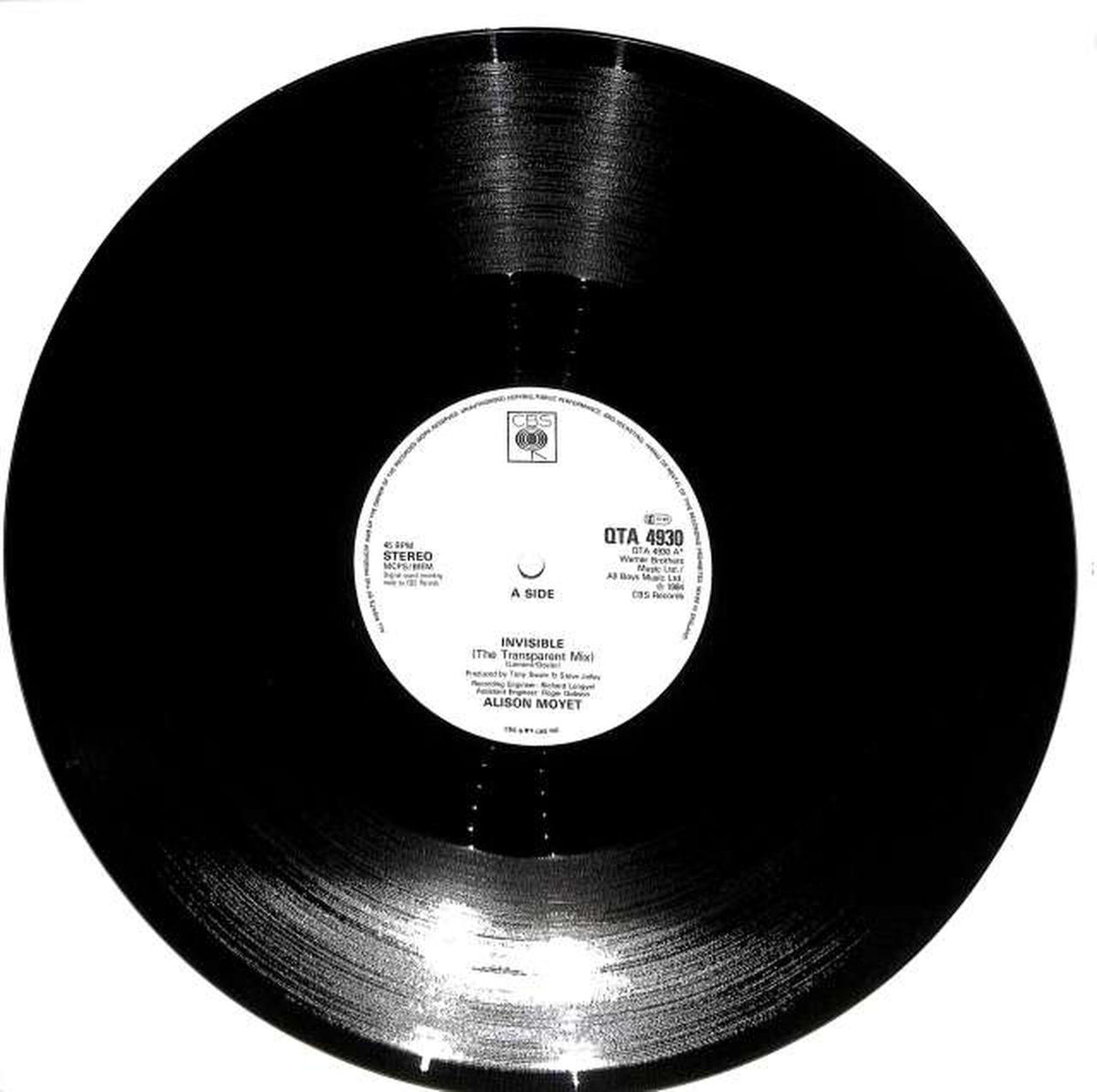 CBS Allison Moyett "THE TRANSPARENT MIX QTA4930