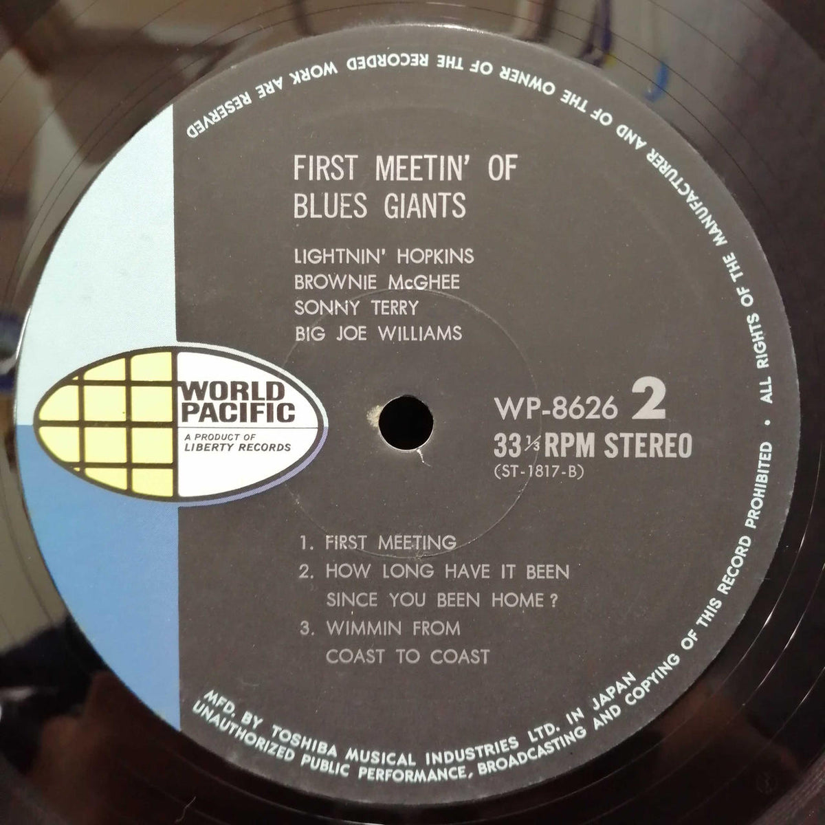 Toshiba EMI Lightnin Hopkins et al. "The Giants of the Blues" WP-8626