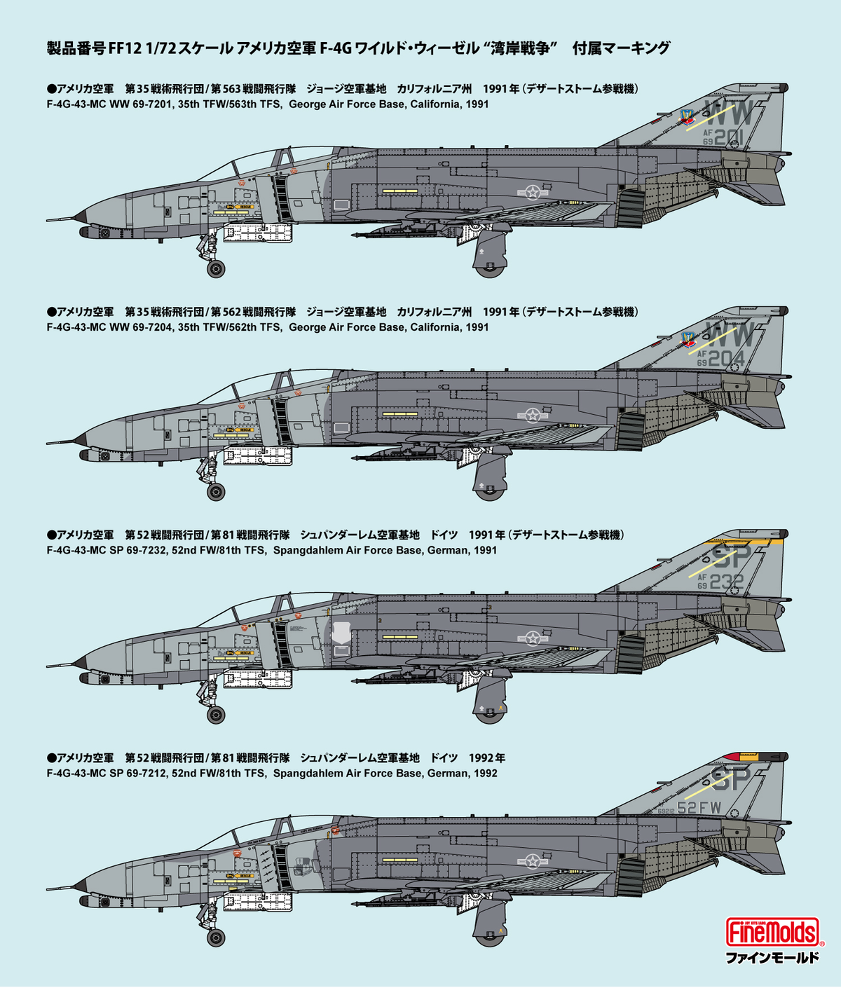 Fine Molds FF12 1/72 US Air Force F-4G Wild Weasel Gulf War