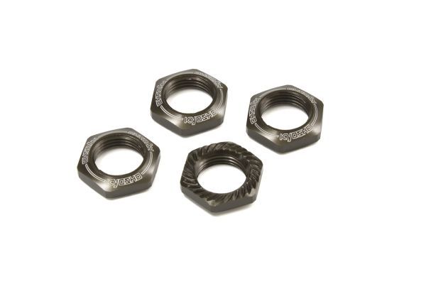 Kyosho IFW472GM Wheel Nut (Gunmetal/4pcs/for Serration) - BanzaiHobby