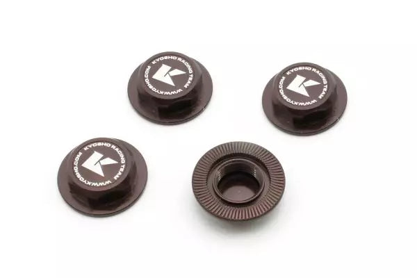 Kyosho IFW649GM Wheel Nuts (Gunmetallic/4 pieces/Flange Cap/Serration)