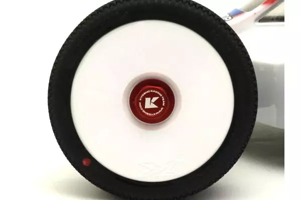 Kyosho IFW649R Wheel Nuts (Red/4 pieces/Flange Cap/Serration)