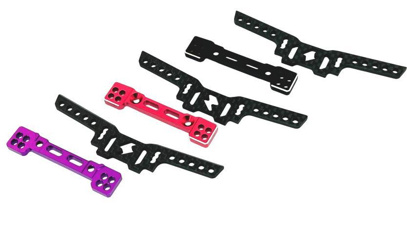 (PO JUL 2026) SHIBATA R31S344RD GRK5 Cantilever Front Damper Stay (Red) - BanzaiHobby