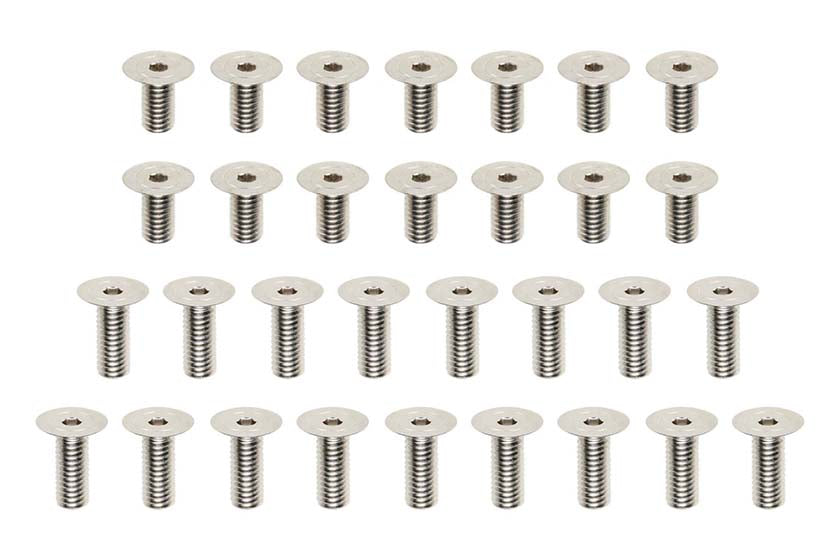 Yokomo MS-SSA20 Screw Set (120°/31 pieces) for MS2.0AL Chassis Only, High-Precision Machined Steel