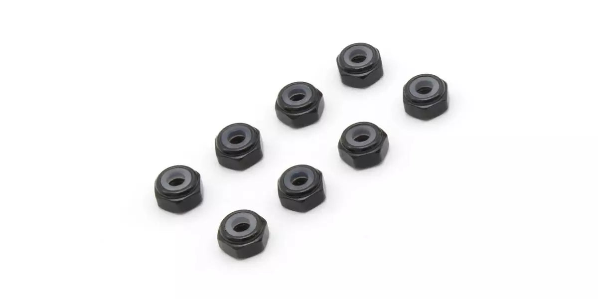 Kyosho MZW128BK M2 Aluminum Nylon Color Nuts (8 pieces) (Black)