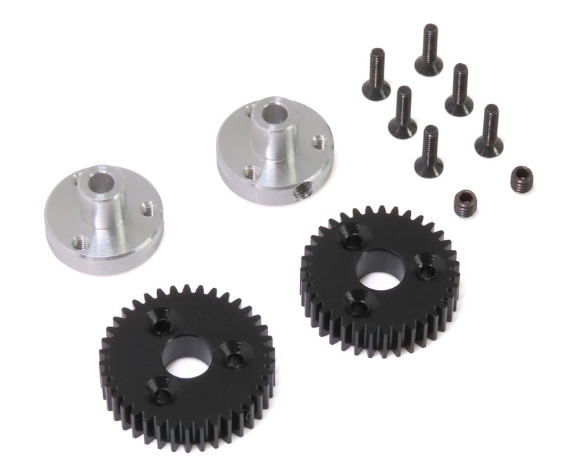 (PO AUG 2026) Wrap-Up Next 0865-FD POM Transmission Gear & Aluminum Holder Set (35T/38T)