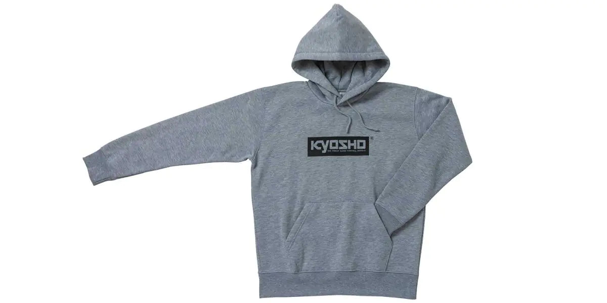 Kyosho KOS-PK01GY-XL Sudadera con capucha KYOSHO Box Logo (Gris/XL) - BanzaiHobby