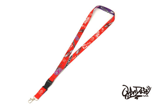 OVERDOSE BB-NS-003 OVERDOSE Neck Strap (Purple x Red)