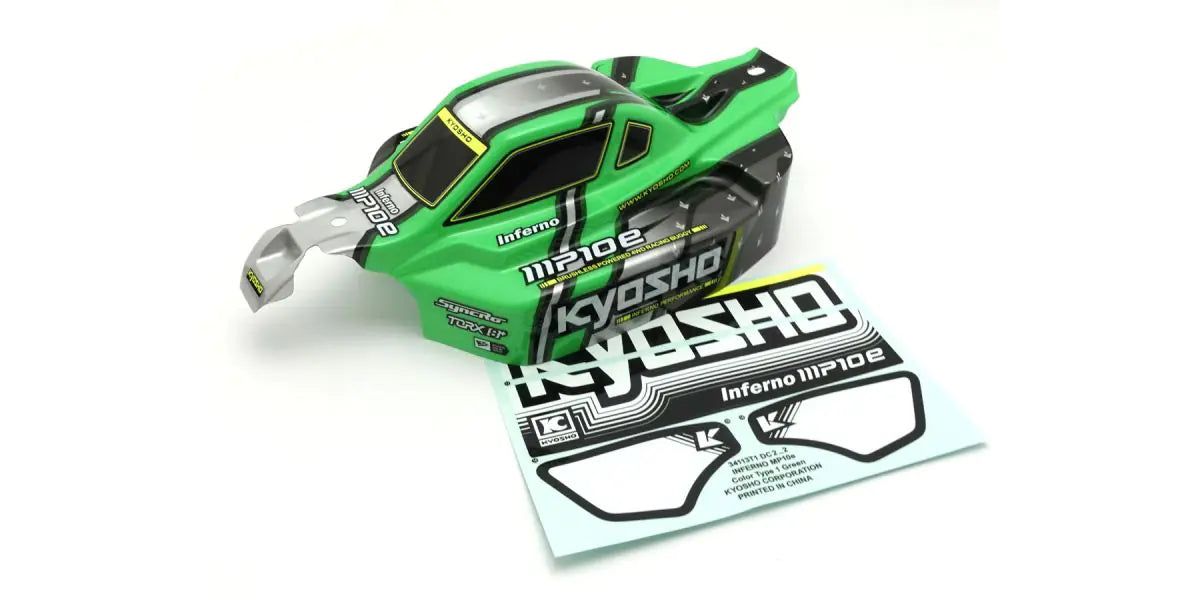 Kyosho IFB120GR Inferno MP10e r/s decoration body set (green) - BanzaiHobby