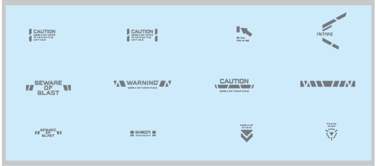 Sujiborido ST02-C02-GR Robo Decal Caution Mark 02 Gray - BanzaiHobby