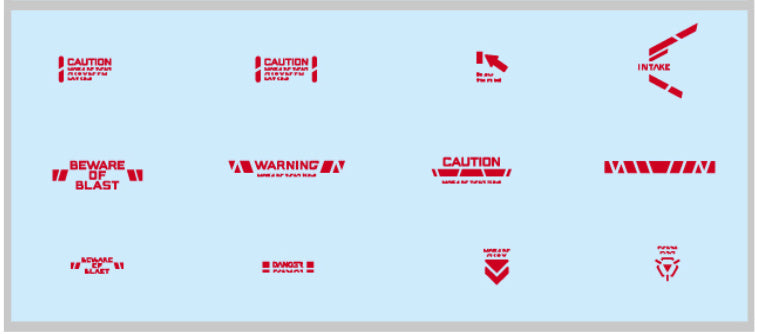 Sujiborido ST02-C02-RE Robo Decal Caution Mark 02 Red