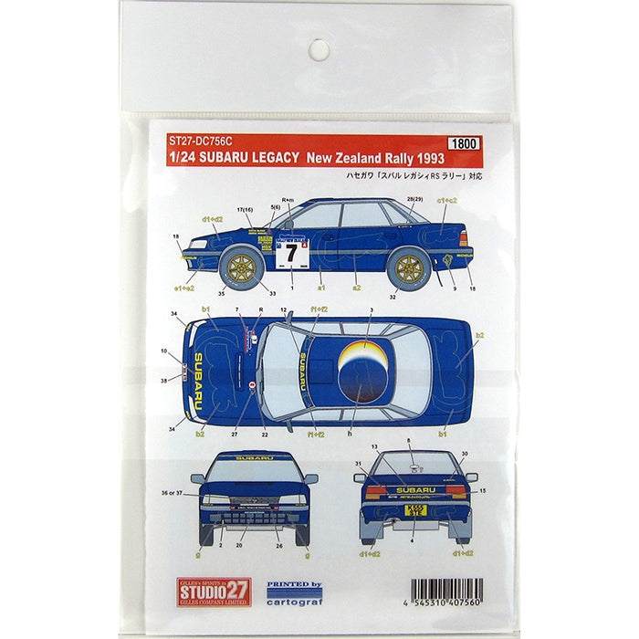 Studio27 DC756C 1/24 Subaru Legacy RS '93 New Zealand Rally - BanzaiHobby