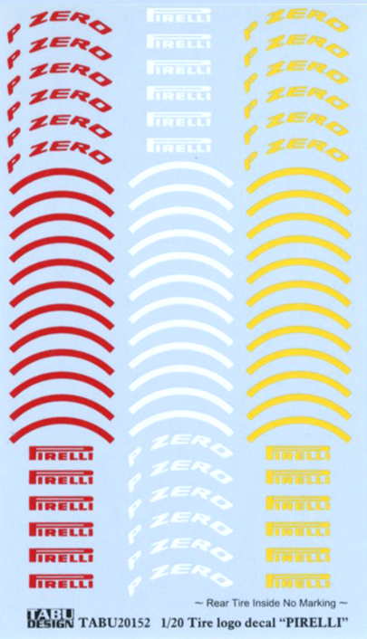 Tabu Design TABU20152 1/20 Tire Logo Decal "Pirelli" for Tamiya - BanzaiHobby