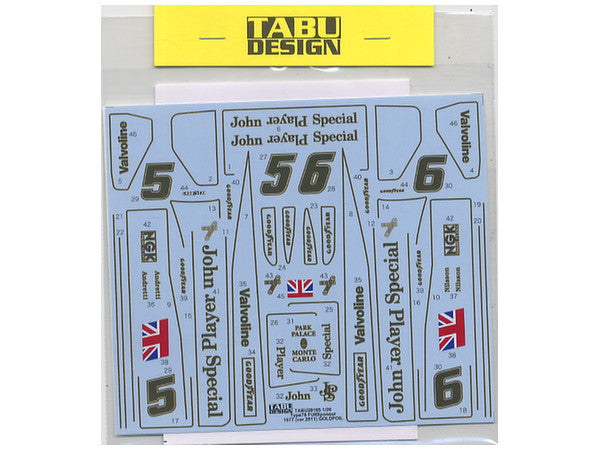 Tabu Design TABU20105 1/20 Lotus Type 78 Full Sponsorship Decal 1977 Gold Metallic - BanzaiHobby