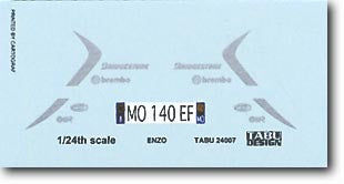 Tabu Design TABU24007 1/24 Enzo Ferrari Fiorano Test Decal