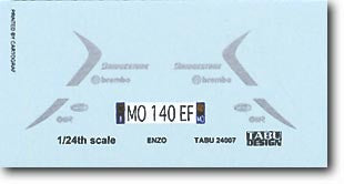 Tabu Design TABU24007 1/24 Enzo Ferrari Fiorano Test Decal - BanzaiHobby
