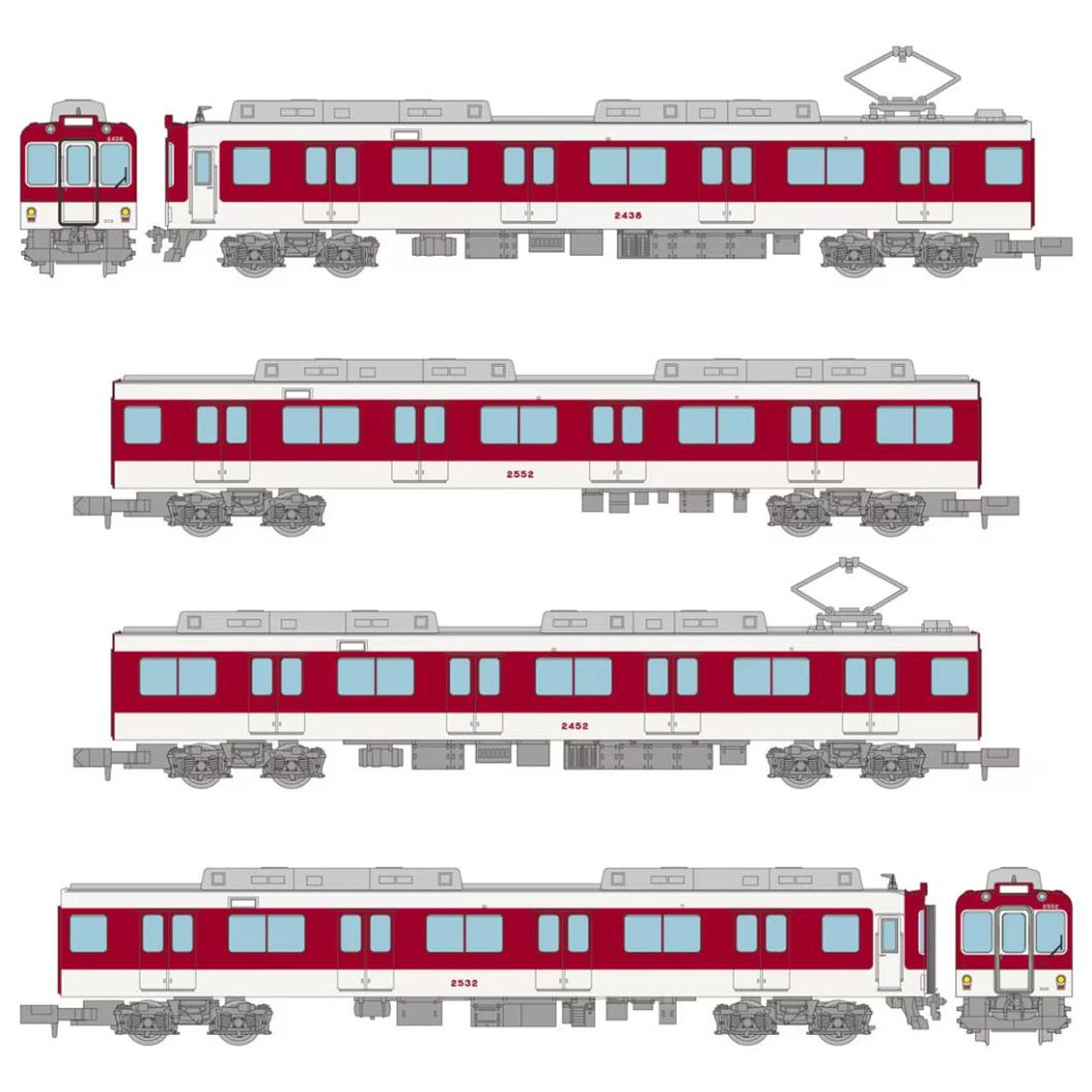 TOMYTEC The Railway Collection Kinki Nippon Railway 2430 Series 4-Car Set - BanzaiHobby