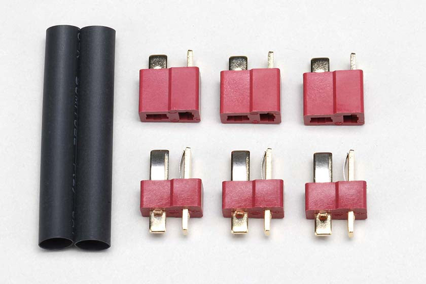 Kyosho YB-C05 T-type plug 2P connector male/female (3 pieces each) - BanzaiHobby