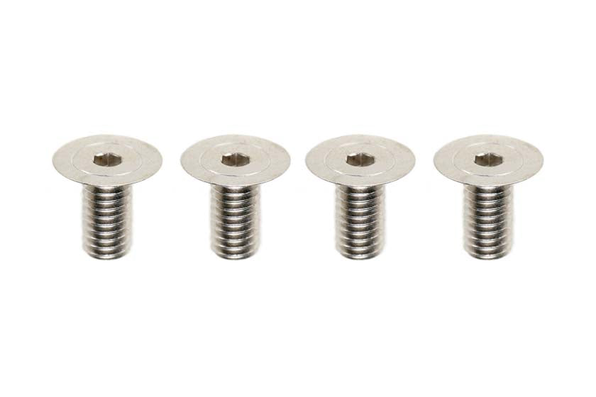 Yokomo ZC-F36SH M3x6mm FH Socket Screws, High-Precision Cut Steel (120 Degrees/4 pieces)