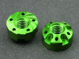 0025-08 DECO Carved Nut 2pcs / Green - Aluminium 7075