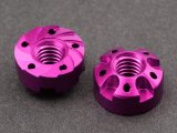 0025-09 DECO Carved Nut 2pcs / Pink - Aluminium 7075