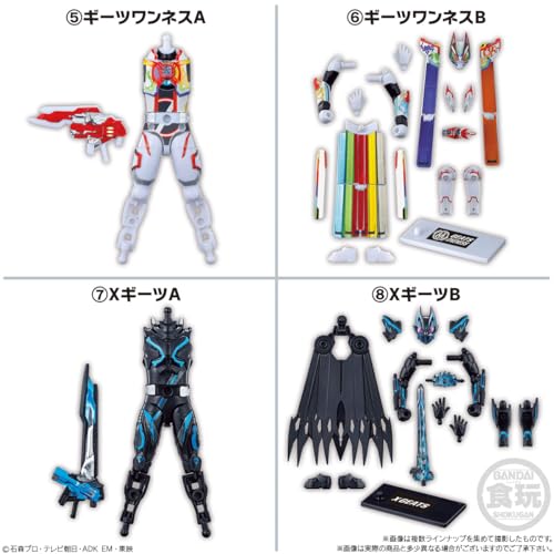 BANDAI Sodo Kamen Rider Gatchard → 2← & Sodo Kamen Rider Geets (12 pieces) Candy Toy/Chewing Gum (Kamen Rider Gatchard) - BanzaiHobby