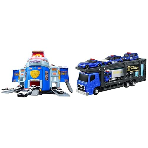 Tomica Transformation! DX Police Station and Tomica Police Dispatch! Police Carrier Car Set - BanzaiHobby