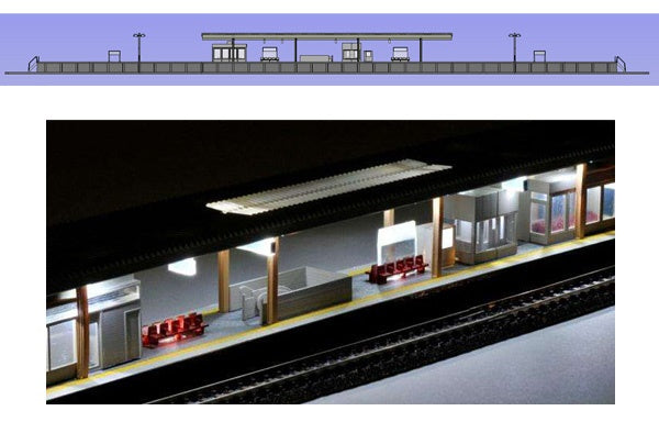 Island Platform Set Urban Type with Lighting