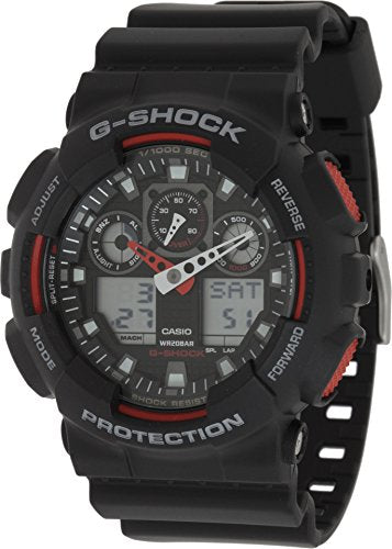 カシオ CASIO G-SHOCK Gショック ジーショック 腕時計 メンズ GA-100-1A4DR ブラック×レッド [時計] 逆輸入品 [並行輸入品] - BanzaiHobby