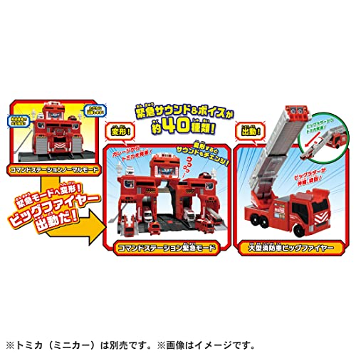 トミカ　変形出動! ビッグファイヤー&コマンドステーション　タカラトミー トミカワールド 変形出動!ビッグファイヤー&コマンド