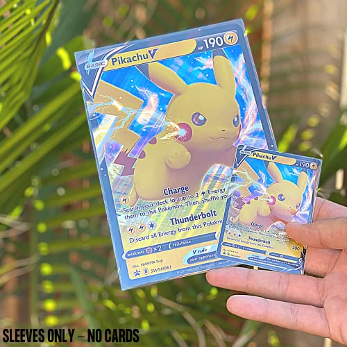 ジャンボポケモンカードスリーブ 特大サイズのトレーディングカードゲームや大きな写真用 精密フィット プレミアム品質 クリアサーモプラスチック保護 L 5.4インチx7.5インチ 40枚パック - BanzaiHobby