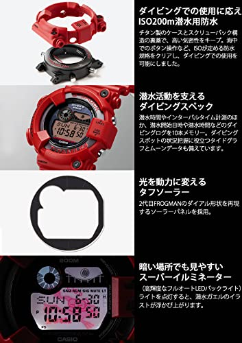 [カシオ] 腕時計 ジーショック 国内正規品 FROGMAN 30th Anniversary タフソーラー 電波ソーラー バイオマスプラスチック採用 GW-8230NT-4JR メンズ レッド - BanzaiHobby