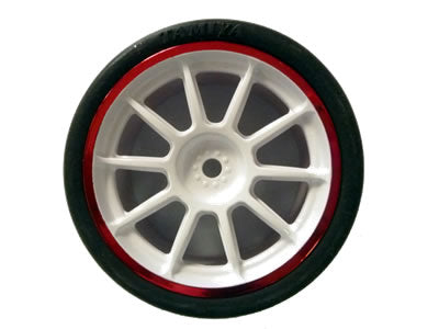 84251 Medium Narrow 10 Sp Wheels - White & Red Rims/0