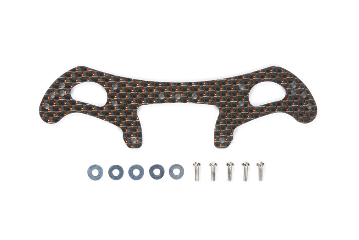 JR HG Carbon Wide Rear Plate - For AR Chassis (2mm/Red Lame)