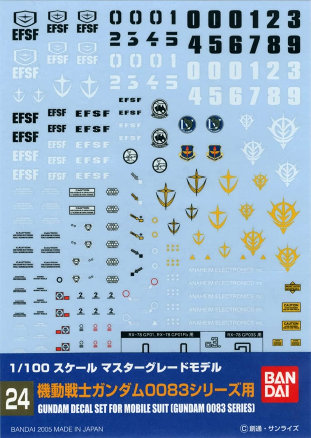 Gundam Decal for GD24 MG Universal-0083 Series