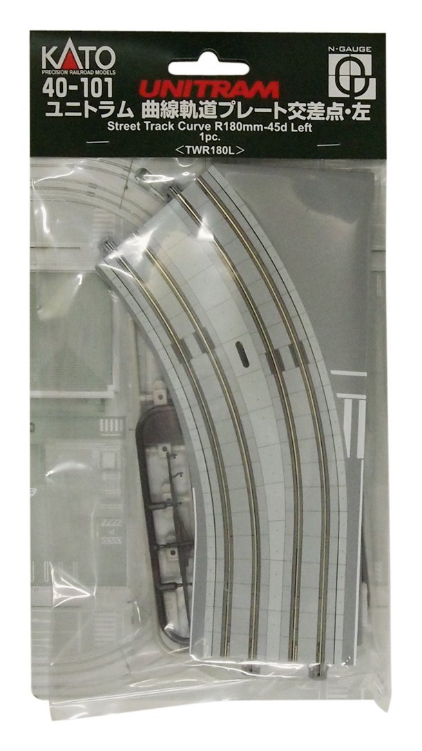 40-101 Unitram Street Track Curve Plate R180mm-45degrees Left