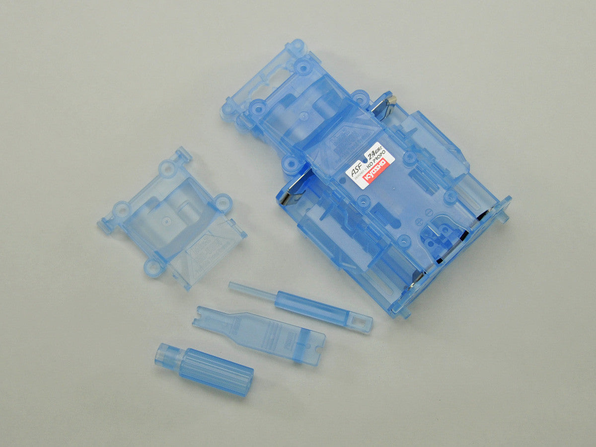 MZF401CB Skelton Main Chassis Set For MR-03 - Clear Blue