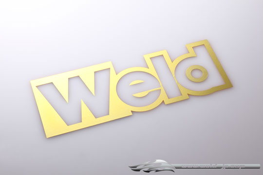OD1877b "Weld" Corner Logo Sticker / Plated Gold