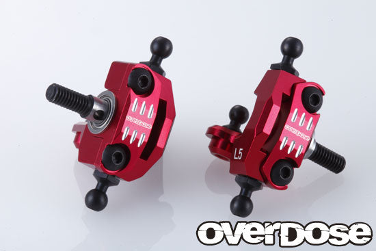 OD2080 Adjustable Aluminium Knuckle Set (RWD / RED)
