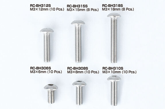 RC-BH312S Stainles Steel Button Head Screw（M3×12mm、10pcs. ）