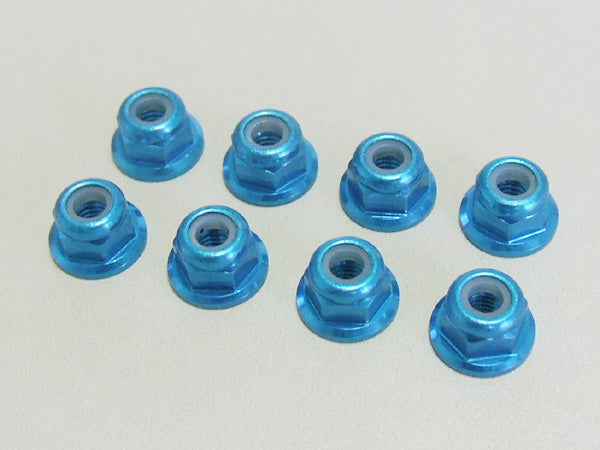RN32B M3 NUTS WITH FLANGE - BLUE