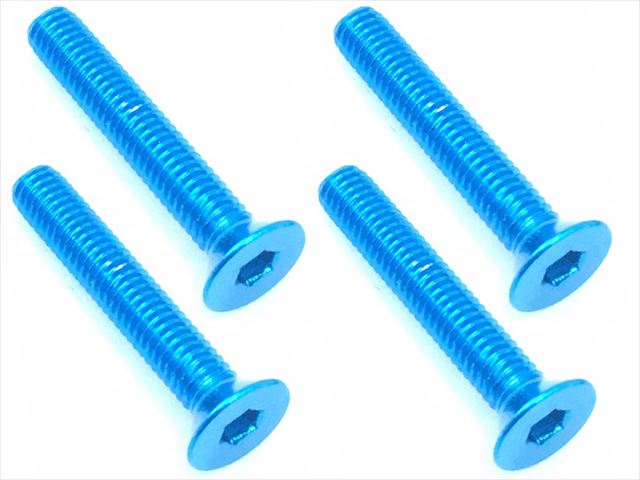 SAR-318TB 3x18 70-75 Jura Hex Plate Screw (Tamiya Blue / 4 Piece