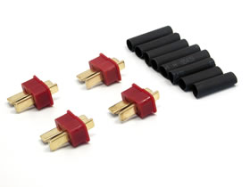 SGC-25M T-2P Connector (Male) 4pcs with Heat Shrink Tubing