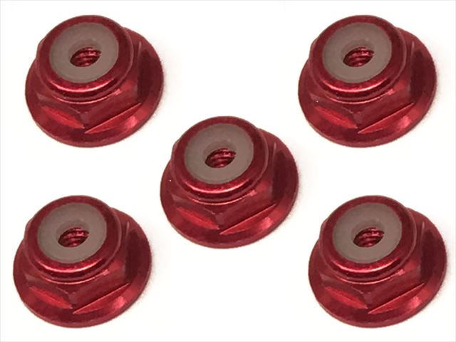 SGX-02FR 2mm Aluminum Flange Nylon Nut Red