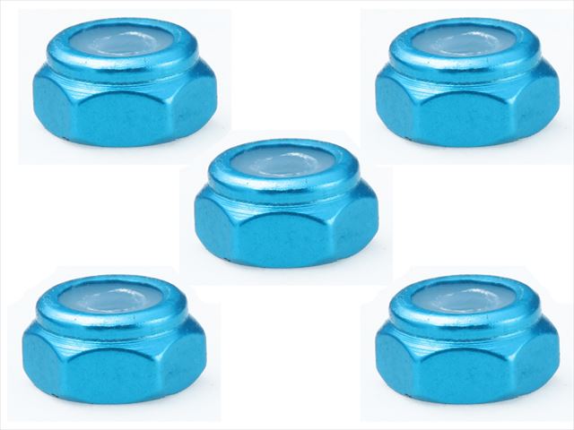 SGX-02TB 2mm Aluminum nylon nut (TAMIYA Blue)