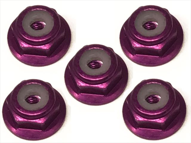 SGX-02FP Aluminum Flange Nylon Nut M2 (Purple) 4pcs