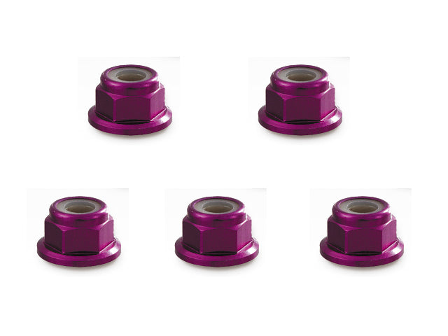 SGX-03FP Aluminum Flange Nylon Nut M3 (Purple) 4pcs