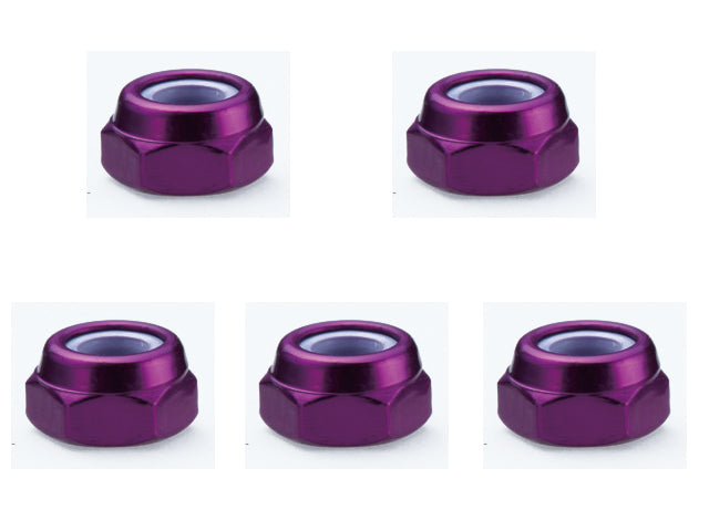 SGX-03UP Aluminum thin nylon nut M3 (purple) 4pcs