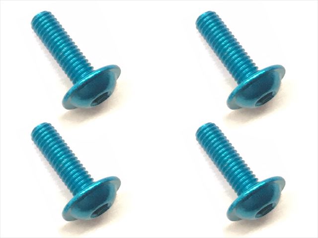 FAW-310B 3×10 Aluminum flange machine screw blues 4pcs.